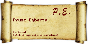 Prusz Egberta névjegykártya